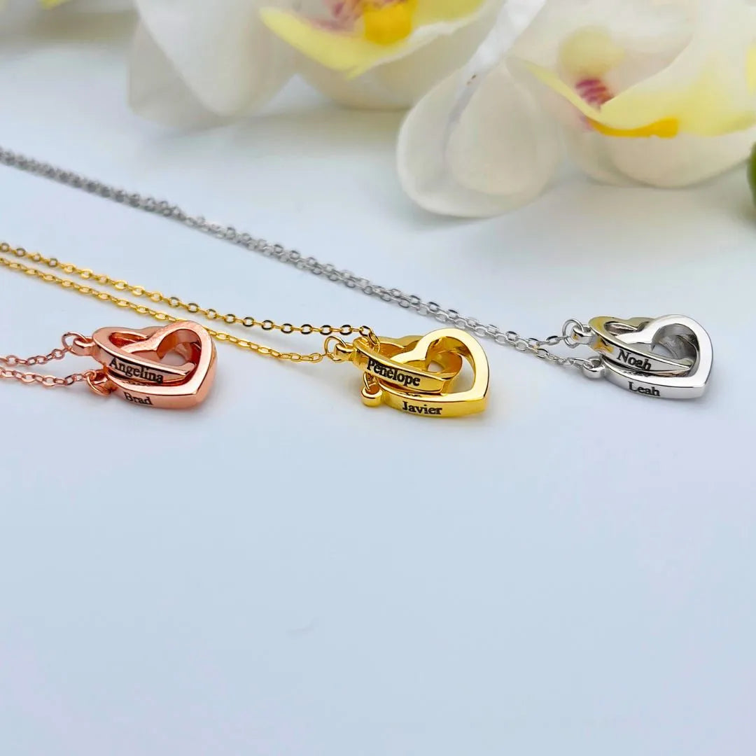 Intertwined Hearts Personalized Necklace