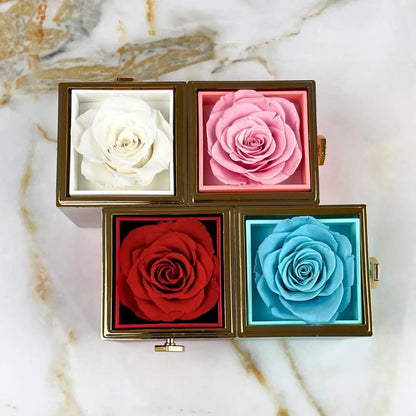 Eternal Rose Box & Personalized Disc Necklace