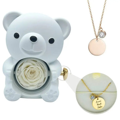 Milona™ Eternal Bear & Personalized Disc Necklace