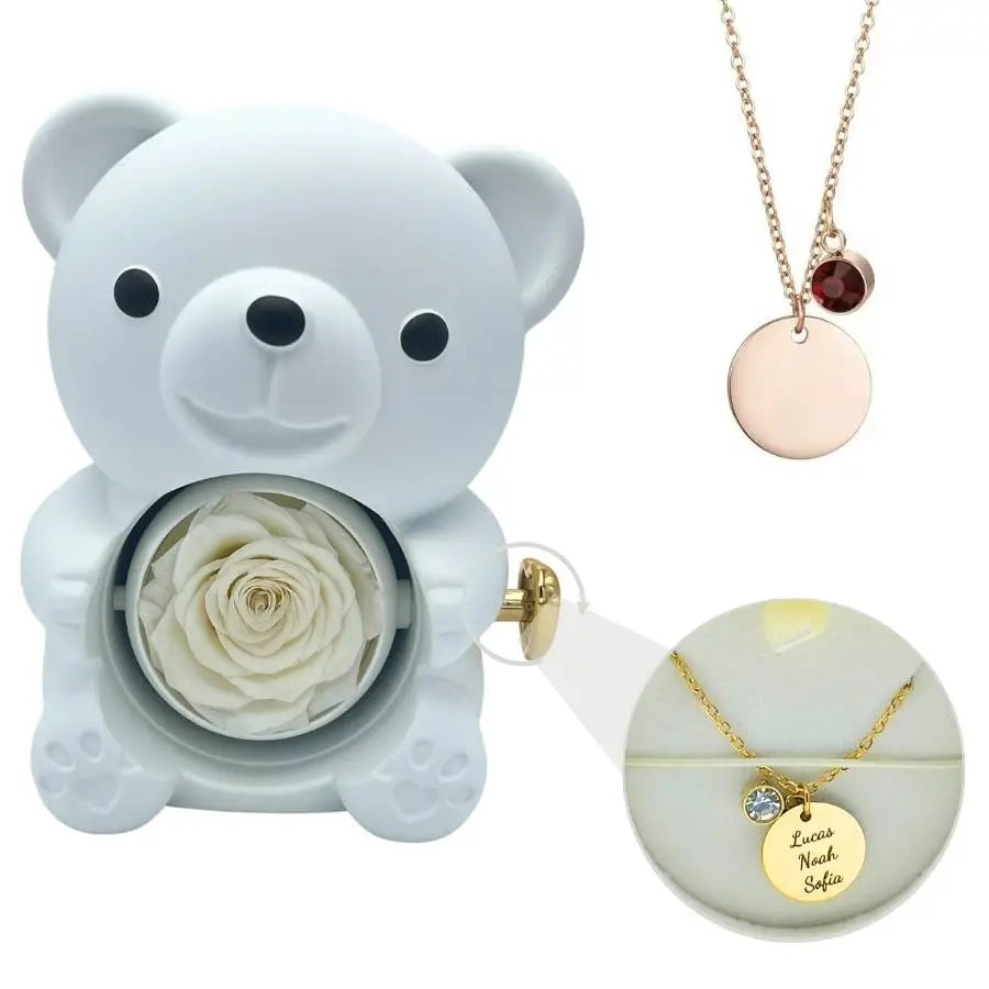 Orso Eterno Milona™ e Collana a Disco Personalizzato