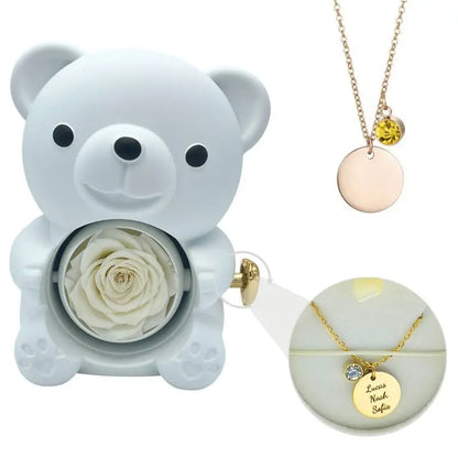 Milona™ Eternal Bear & Personalized Disc Necklace