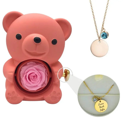 Milona™ Eternal Bear & Personalized Disc Necklace