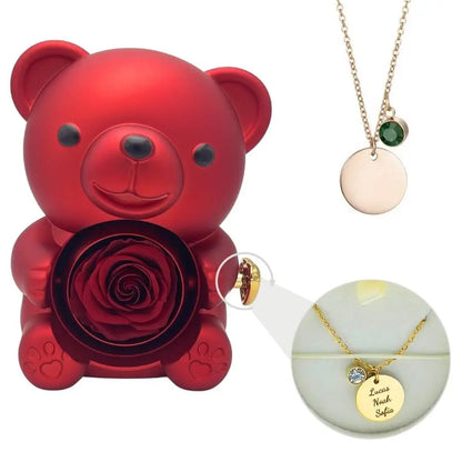 Milona™ Eternal Bear & Personalized Disc Necklace