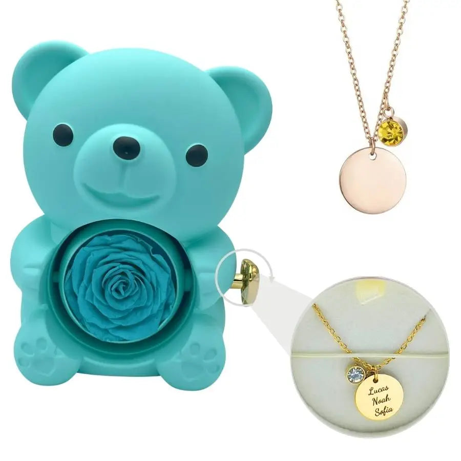 Orso Eterno Milona™ e Collana a Disco Personalizzato