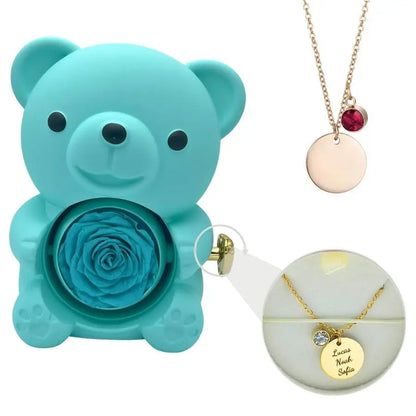 Milona™ Eternal Bear & Personalized Disc Necklace