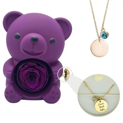 Orso Eterno Milona™ e Collana a Disco Personalizzato