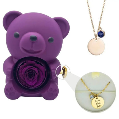 Orso Eterno Milona™ e Collana a Disco Personalizzato