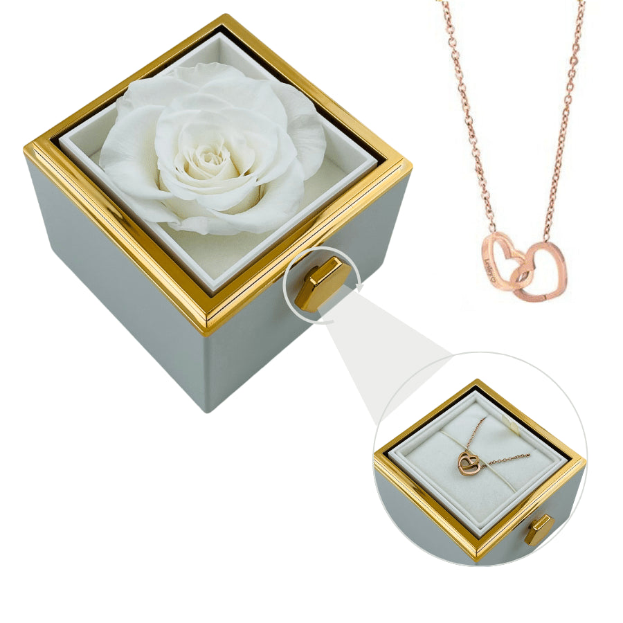 Preserved Rose Necklace Gift Box Set Heart Shaped Confession - Temu