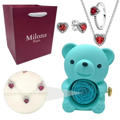 Milona™ Oso eterno y Collar Corazón Eterno