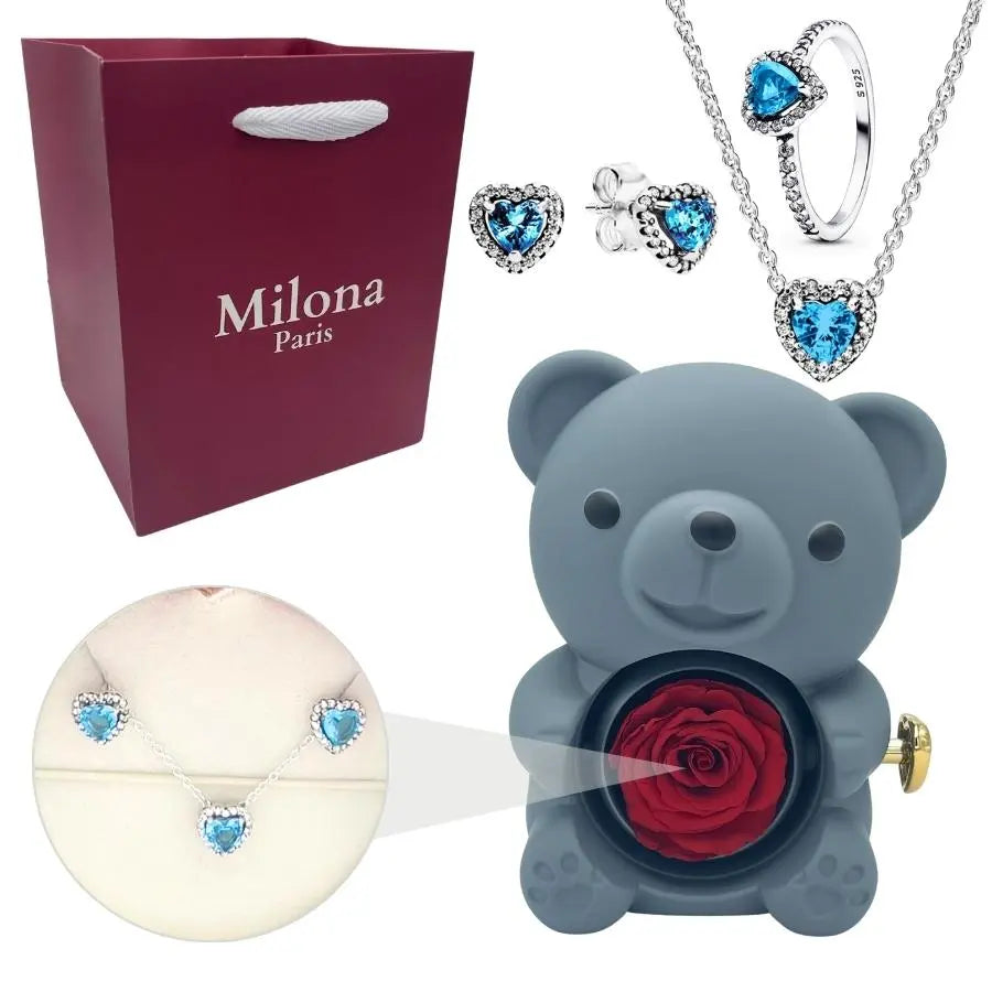 Milona™ Oso eterno y Anillo Corazón Eterno