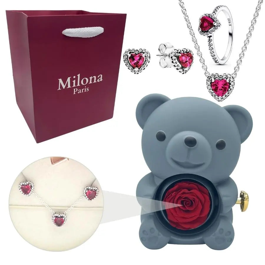 Milona™ Oso eterno y Anillo Corazón Eterno