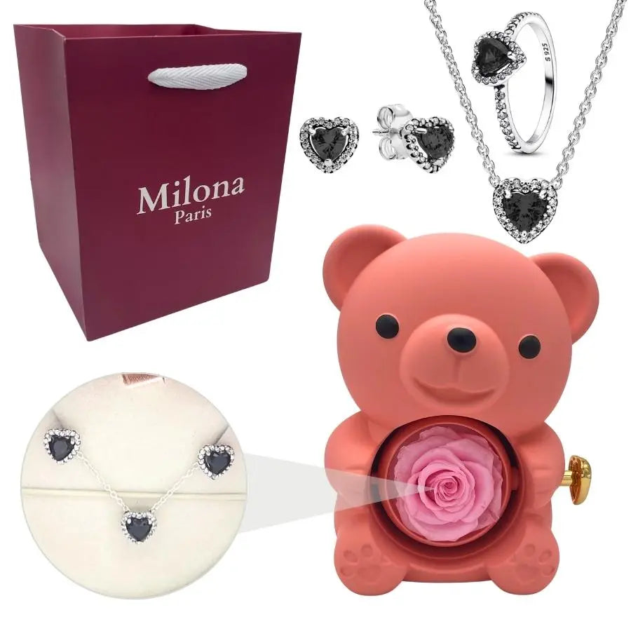 Milona™ Oso eterno y Collar Corazón Eterno