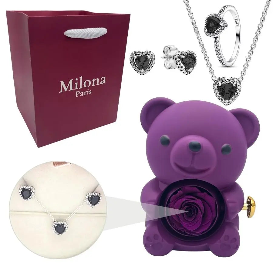 Milona™ Oso eterno y Anillo Corazón Eterno