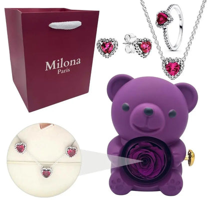 Milona™ Oso eterno y Anillo Corazón Eterno