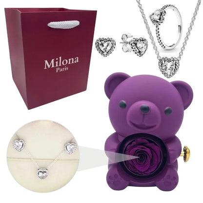 Milona™ Oso eterno y Collar Corazón Eterno