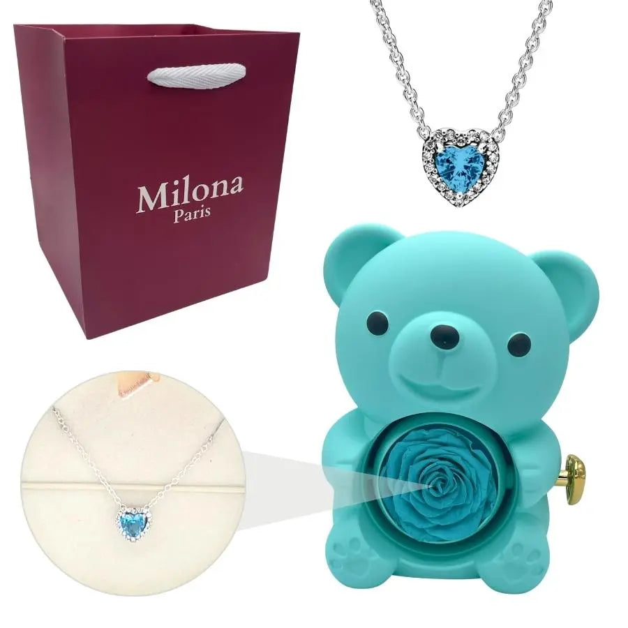 Milona™ Oso eterno y Collar Corazón Eterno