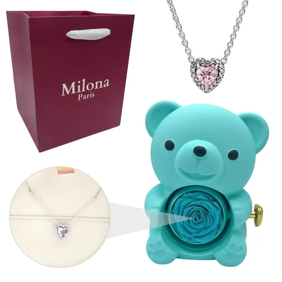 Milona™ Oso eterno y Collar Corazón Eterno