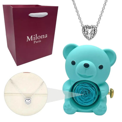 Milona™ Oso eterno y Collar Corazón Eterno