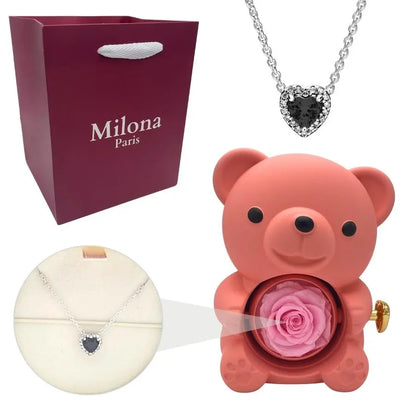 Milona™ Oso eterno y Collar Corazón Eterno