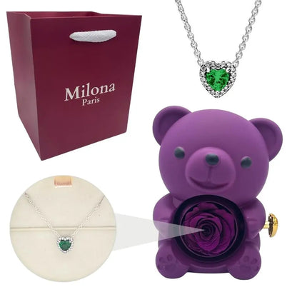 Milona™ Oso eterno y Collar Corazón Eterno