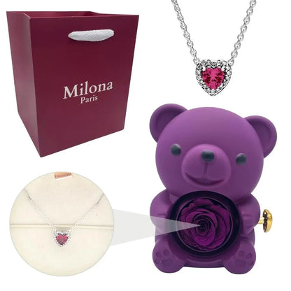 Milona™ Oso eterno y Collar Corazón Eterno