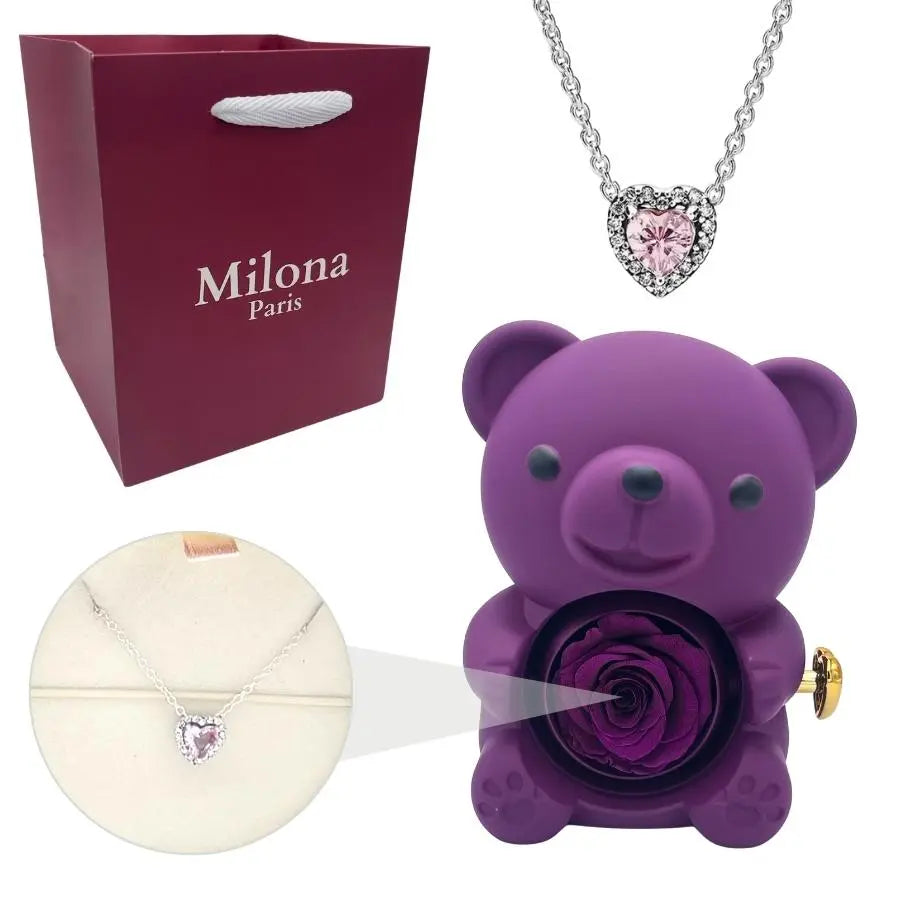 Milona™ Oso eterno y Collar Corazón Eterno