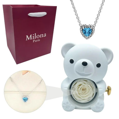 Milona™ Oso eterno y Collar Corazón Eterno