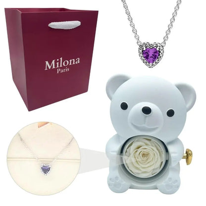 Milona™ Oso eterno y Collar Corazón Eterno