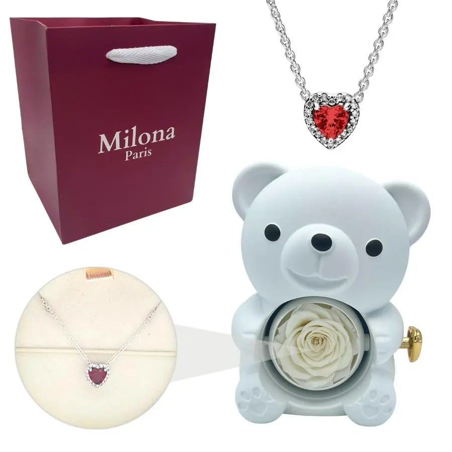 Milona™ Oso eterno y Collar Corazón Eterno