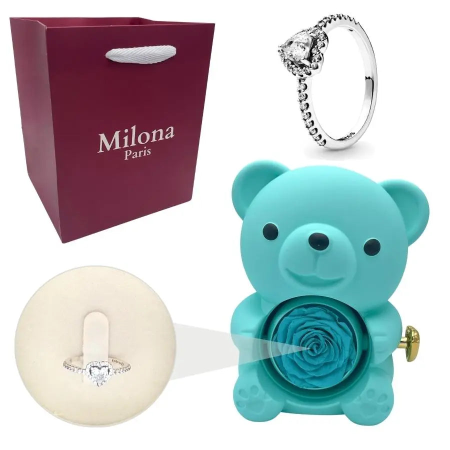 Milona™ Oso eterno y Anillo Corazón Eterno