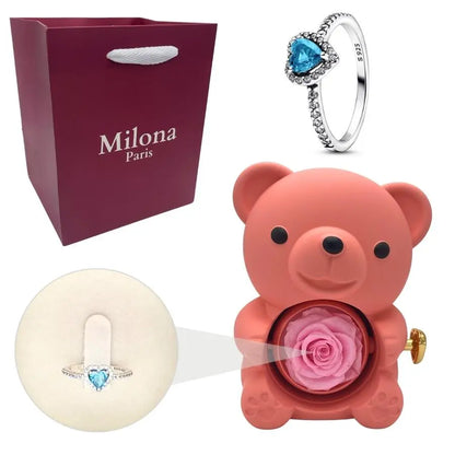 Milona™ Oso eterno y Anillo Corazón Eterno