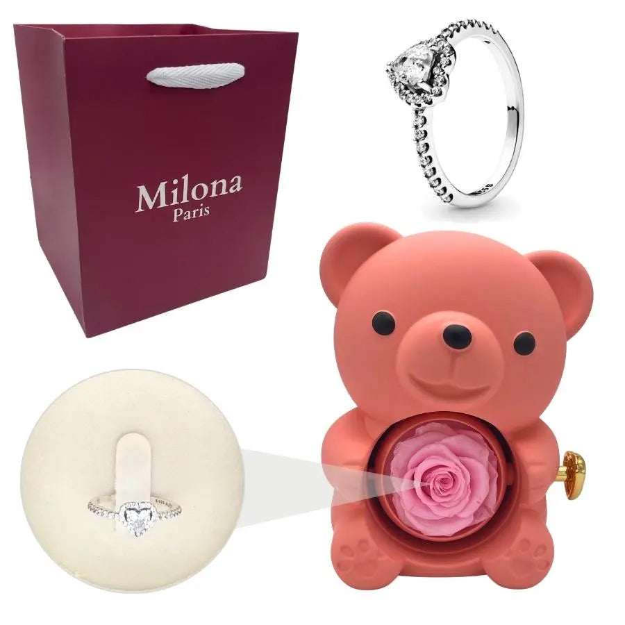 Milona™ Oso eterno y Anillo Corazón Eterno