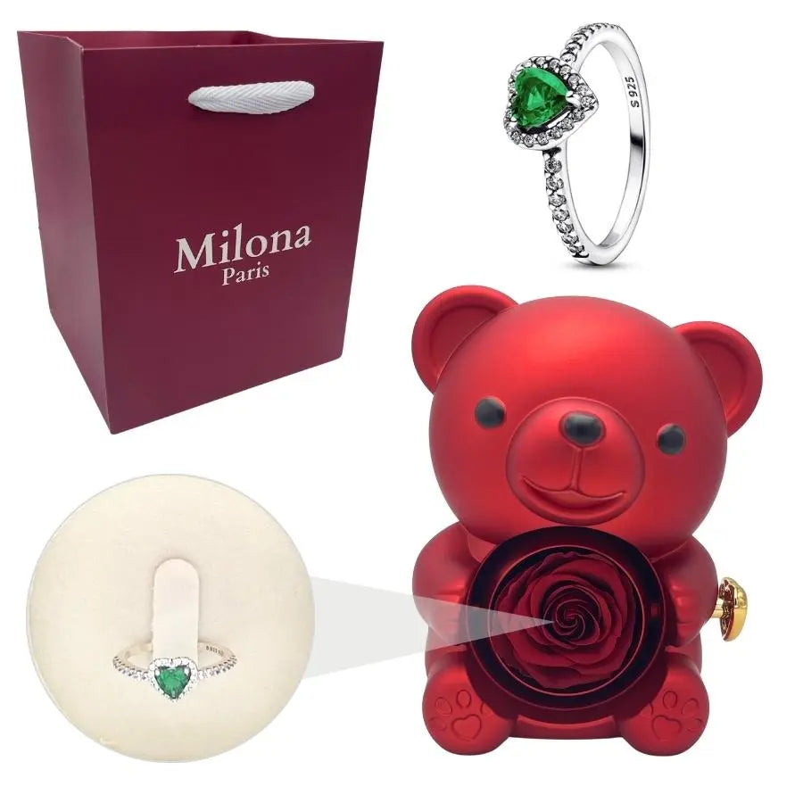 Milona™ Oso eterno y Anillo Corazón Eterno