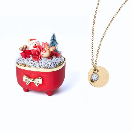 Caja Navidad Eterno & Collar Disco Personalizado