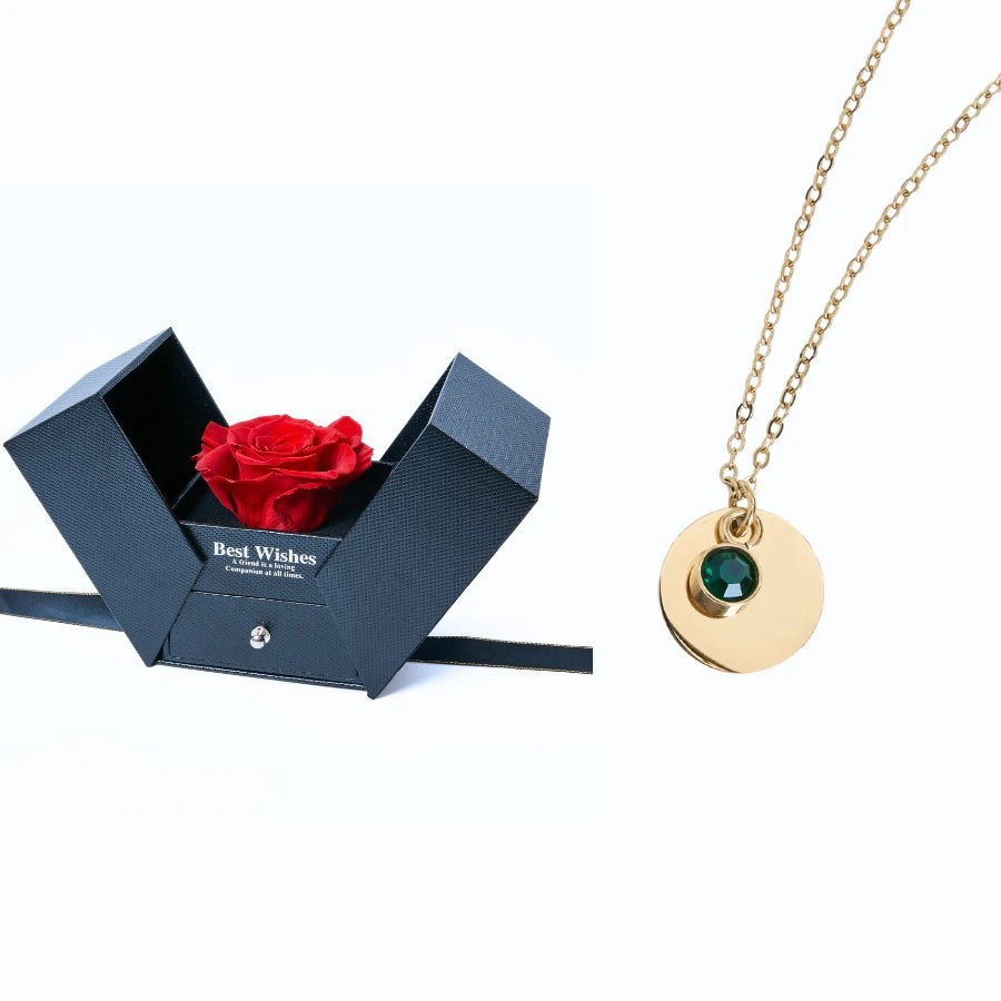 Caja Regalo Eterno y Collar Disco Personalizado