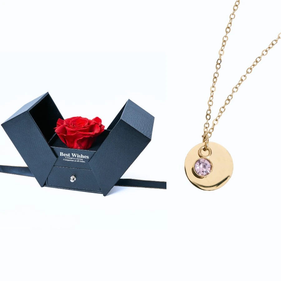 Caja Regalo Eterno y Collar Disco Personalizado