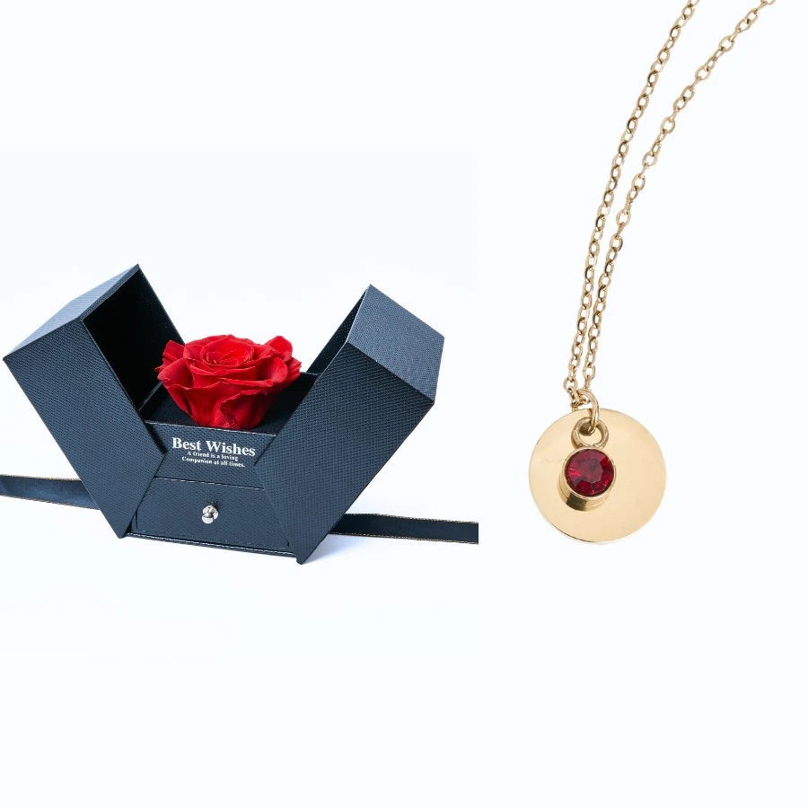 Caja Regalo Eterno y Collar Disco Personalizado