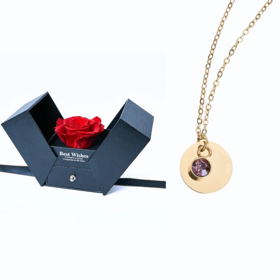 Caja Regalo Eterno y Collar Disco Personalizado