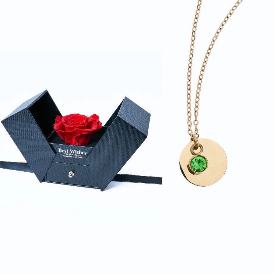 Caja Regalo Eterno y Collar Disco Personalizado