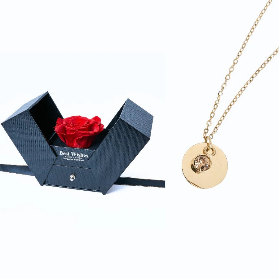 Caja Regalo Eterno y Collar Disco Personalizado