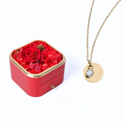 Caja Felicidad Eterna y Collar Disco Personalizado
