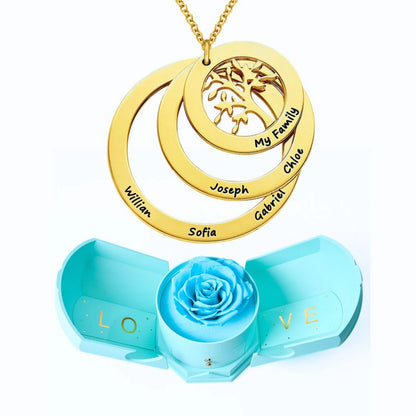 Ewige Harmonie Box & Lebensbaum Personalisierte Halskette