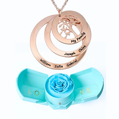 Ewige Harmonie Box & Lebensbaum Personalisierte Halskette