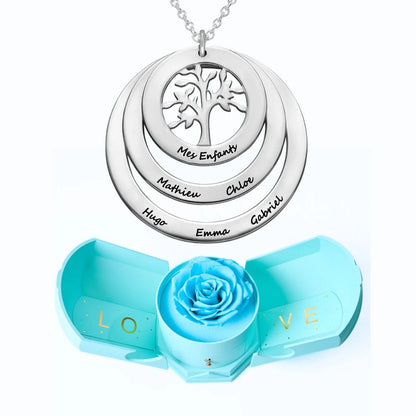 Ewige Harmonie Box & Lebensbaum Personalisierte Halskette
