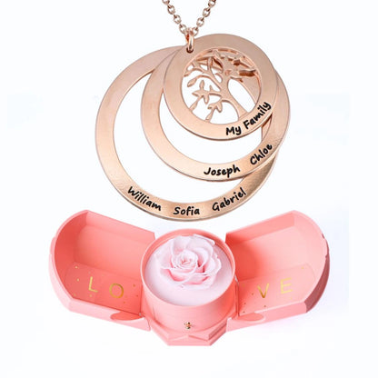 Ewige Harmonie Box & Lebensbaum Personalisierte Halskette