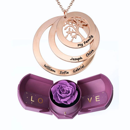 Ewige Harmonie Box & Lebensbaum Personalisierte Halskette