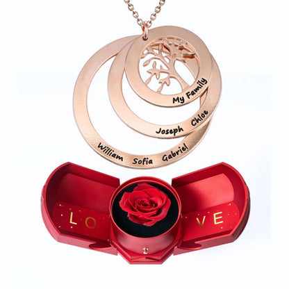 Ewige Harmonie Box & Lebensbaum Personalisierte Halskette
