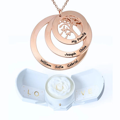 Ewige Harmonie Box & Lebensbaum Personalisierte Halskette