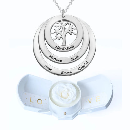 Ewige Harmonie Box & Lebensbaum Personalisierte Halskette