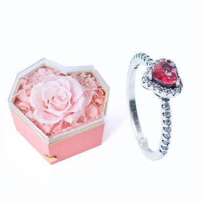 Eternal Heart Box & Light Red Eternal Heart Ring